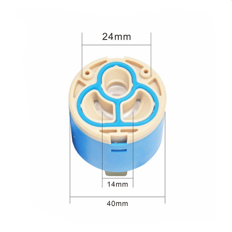 40mm MING DI Diameter Low Torque Ceramic Cartridge Without Distributor,Replacement for Single Handle Kitchen Basin Shower Faucet ，Ceramic Faucet Valve 40mm Low Torque（idle）