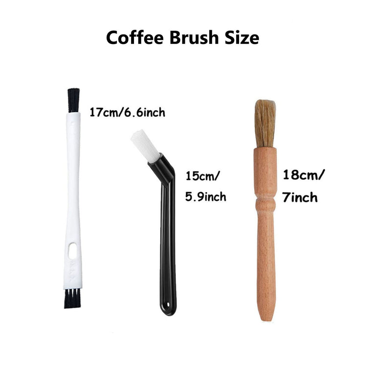 Coffee Brush Set, 13 Pieces Natural Wood & Nylon, Includes Wooden, Plastic, Straw, & Gap Brushes for Espresso Machine Cleaning A