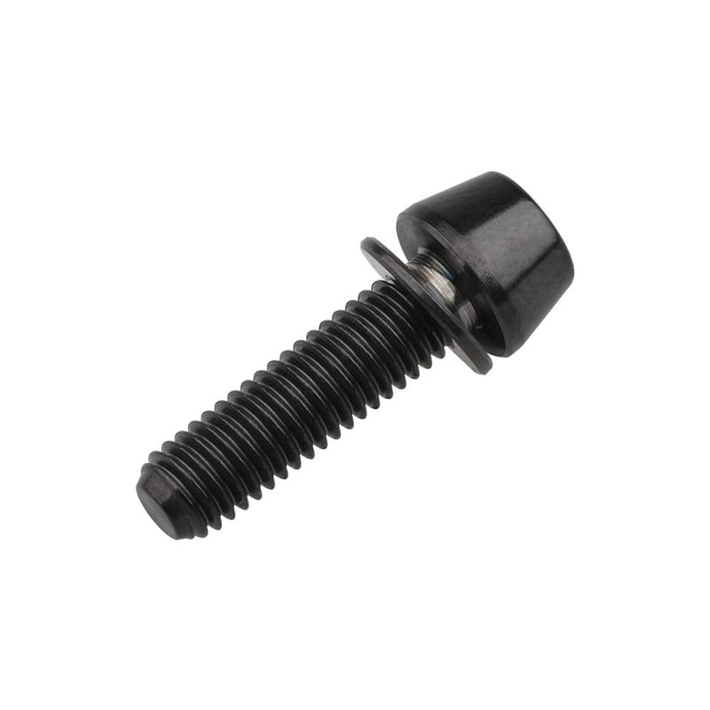 Titanium Ti Allen Hex M5x16 18mm Tapered Head Bolt with Washer Screw for Bicycle Stem Parts Pack of 6 (Black, M5x18mm) Black