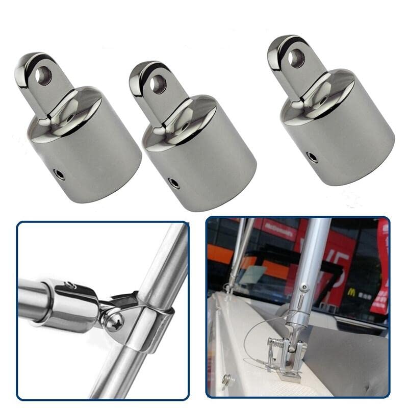 2PCS Pipe Eye End Cap ，316 Stainless Steel Bimini Top Eye End/Canopy Tube End Marine Boat Yacht External Fitting Hardware (Size:7/8inch) Size:7/8inch