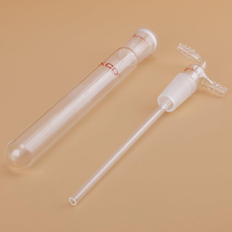 XCD Glass Vacuum Cold Trap, Lab Vacuum Cold Trap with 10mm Serrated Hose, 200 mm Length Below The 24/40 Joint