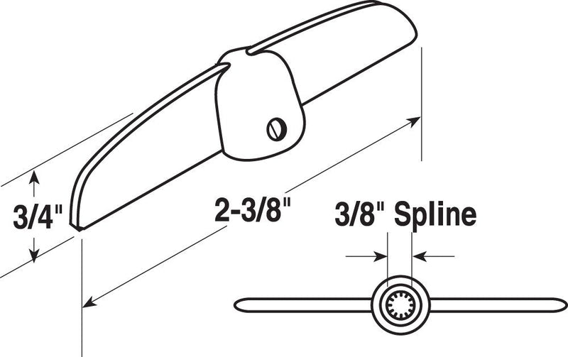 Prime-Line H 3625 3/8 In. Bronze Tee Handle Casement Operator (2 Pack)