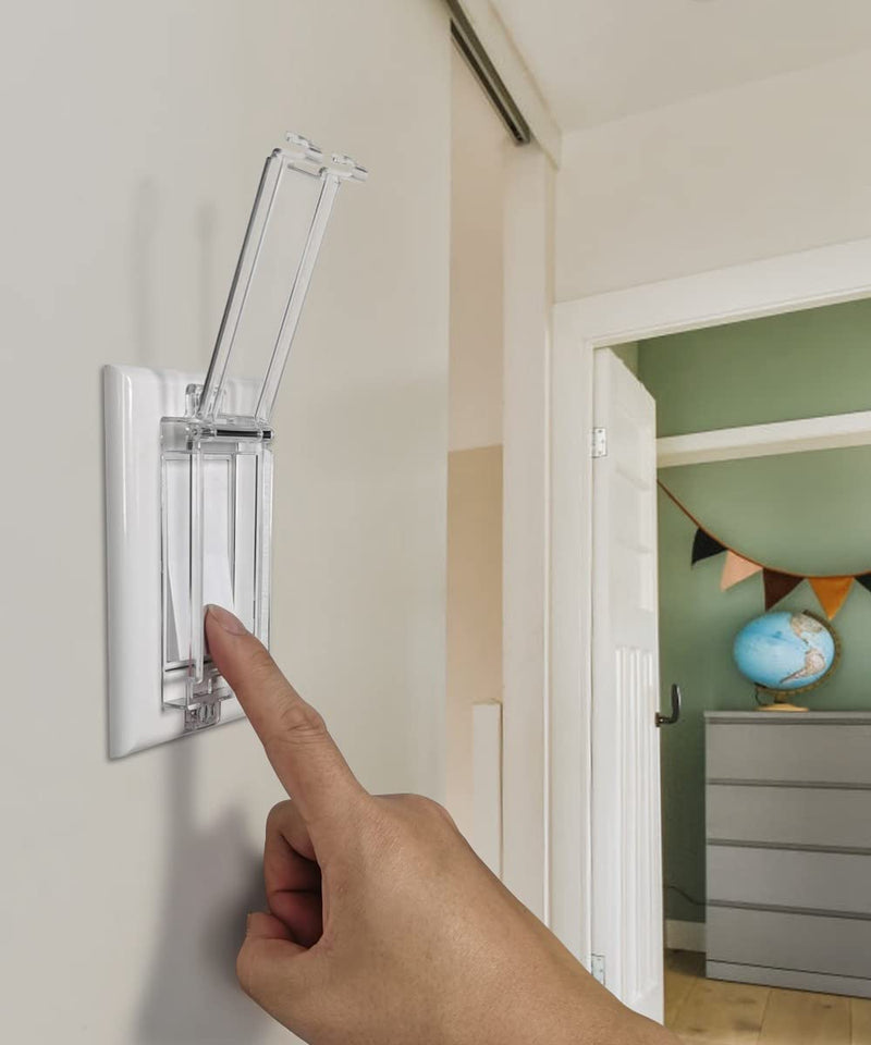 Light Switch Guard, ILIVABLE Child Proof Rocker Switch Plate Cover Prevents Kids or Accidental Turned On/Off Switch While Allowing Access (Clear, 1 Pack)