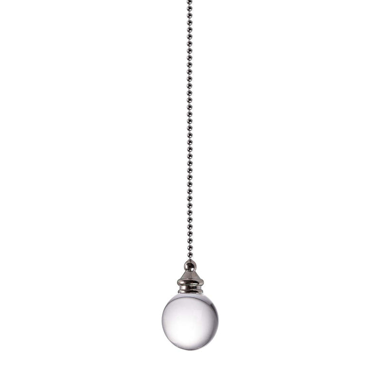 LONGSHENG - SINCE 2001 - Ceiling Fan Pull Chain, 2pcs Clear 30mm Diameter Crystal Ball Fan Pull Chain, 20 Inches Fan Pulls Set with Connector Ceiling Fan Pull Chain Ornaments Lighting Accessories