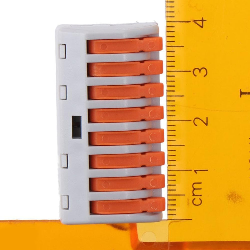 10Pcs Classified Conductor, Useful Compact Terminal, PCT-218 Cable Connect, Tie Rod Nut, Orange 8-Port Wire Connector for Quick Connect