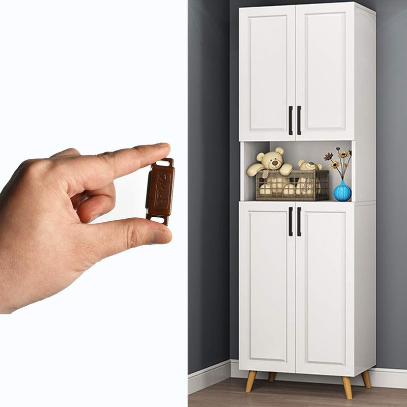12Pack Magnetic Door Catch - 15lb High Magnetic Plastic Heavy Duty Latch for Kitchen Bathroom Cupboard Wardrobe Closet Closures Cabinet Door Drawer Magnets Screws Included Brown