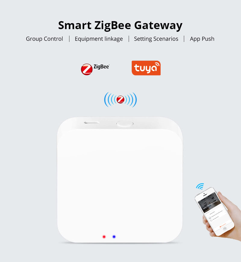 ZigBee 3.0 Hub WiFi & Bluetooth Dual Mode Gateway,Tuya Smart Home Bridge Wireless Remote Controller,Intelligent Bridge Wireless Smart Home Gateway Voice Control via Alexa, Google Home
