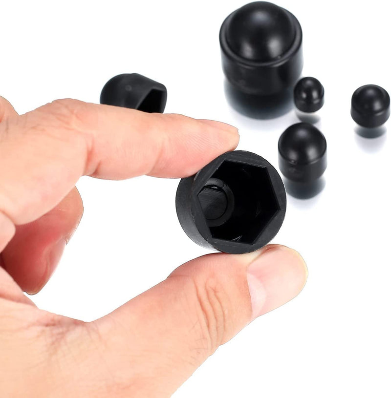 145 Pcs Screws Bolt Covers Caps, Hex Head Dome Bolt Covers, Plastic Bolt Caps, Screw Caps Covers, Hexagonal Screw Bolts Cover Protection Caps for Matching, M4 M5 M6 M8 M10 M12