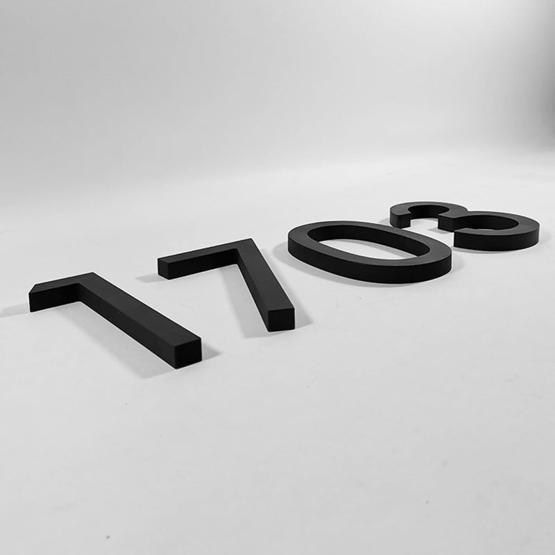 roslyong Floating House Number 6 Inch, Modern Outdoor Address Sign, Acrylic Solid Address Numbers with Nail Kit, Black Letter B