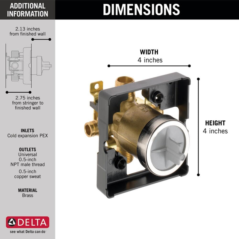 Delta Faucet R10000-MF Multi Choice Universal Rough - Cold Expansion Pex Without Screwdriver Stops