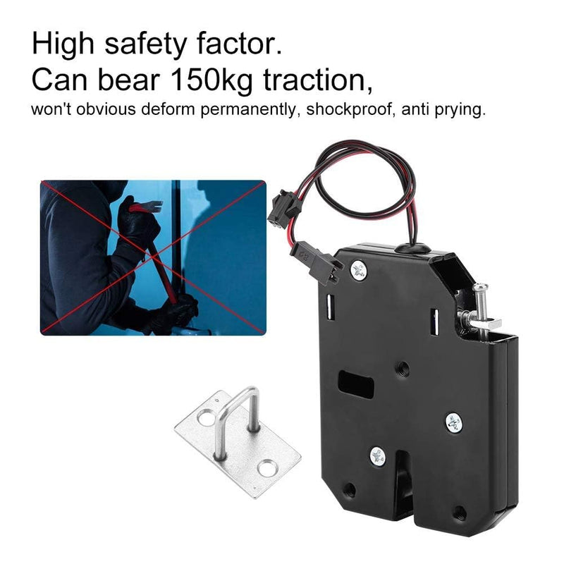 4PCS DC 12V 2A Electromagnetic Hidden Door Latch Locks, 150kg Force Magnetic Cabinet Locks, 1000000 Times Electromagnet Solenoid Lock (4) 4