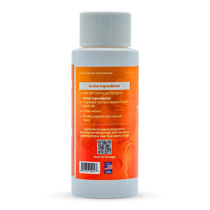 Toltrazuril 2.5% for Horses, Dogs, Cats, 60mL/2 Ounce, for Non-Food Chain Animals, Peanut Butter