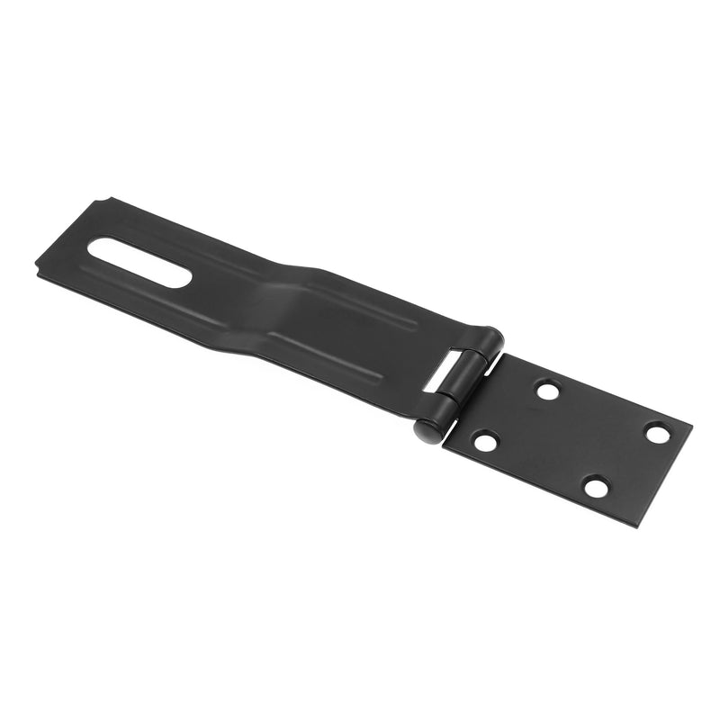 Prime-Line U 117228 Door and Gate Safety Hasp Hinge Latch with Swivel Staple 6 inch with Screws Matte Black (Single Pack)