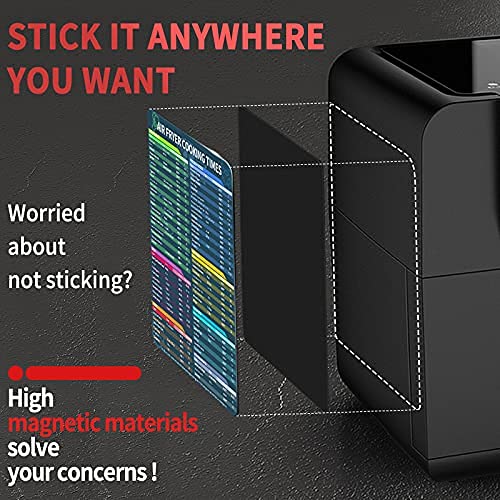 Air Fryer Accessories Cook Times,Air Fryer Magnetic Cheat Sheet Set,Air Fryer Chart Magnet Sheet- Quick Reference Guide for Cooking and Frying (Air Fryer Accessories) Air Fryer Accessories