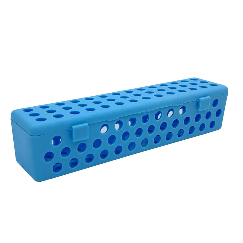 Dental Instrument Sterilizat Case Plastic Autoclavale Cassette Case, 5PCS Medical Surgical Instrument Disinfection Container Tray (Blue, 5PCS) Blue