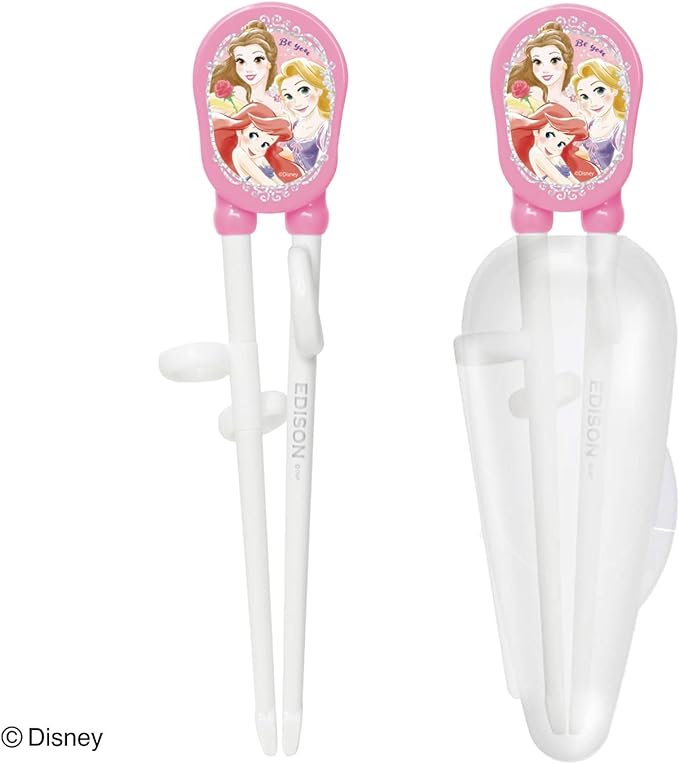 Edison Mama Edison Chopsticks I Series, 2 Years Old - Preschool, 6.3 inches (16 cm), Right Hand, Princess with Exclusive Case, Pink - NewNest Australia