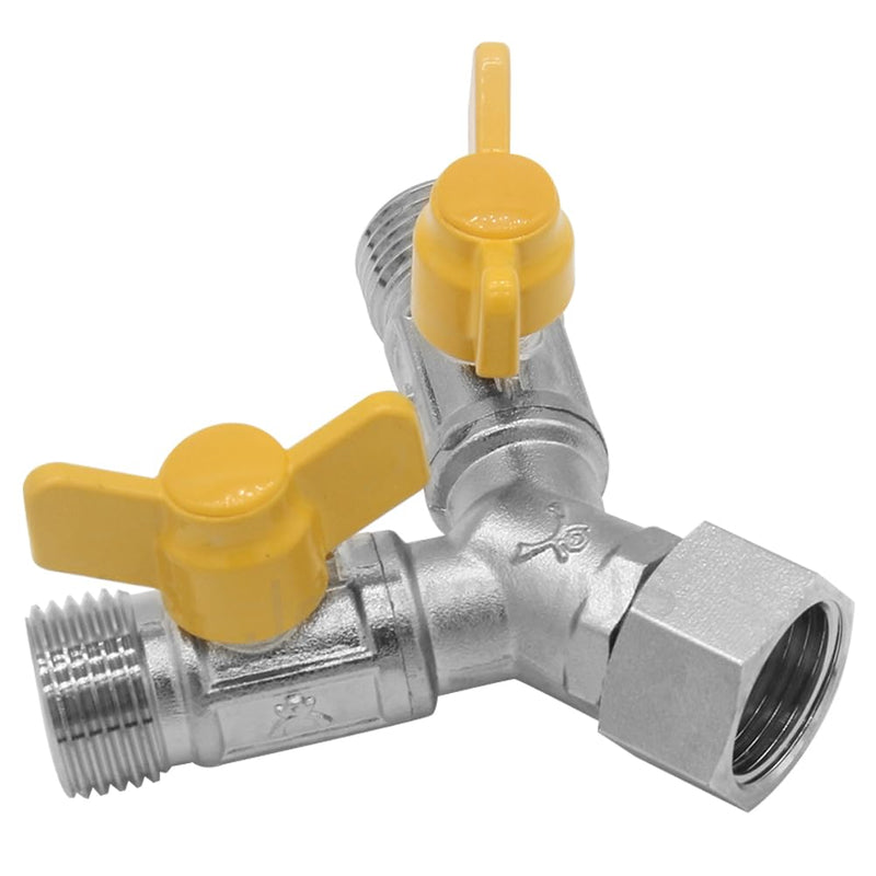 Joywayus Nickel Plated Brass G1/2" 3 Way Shower Diverter Valve, Y Shape Water Diverter Shut-Off Valve Adapter, for Shower Hose and Showerhead