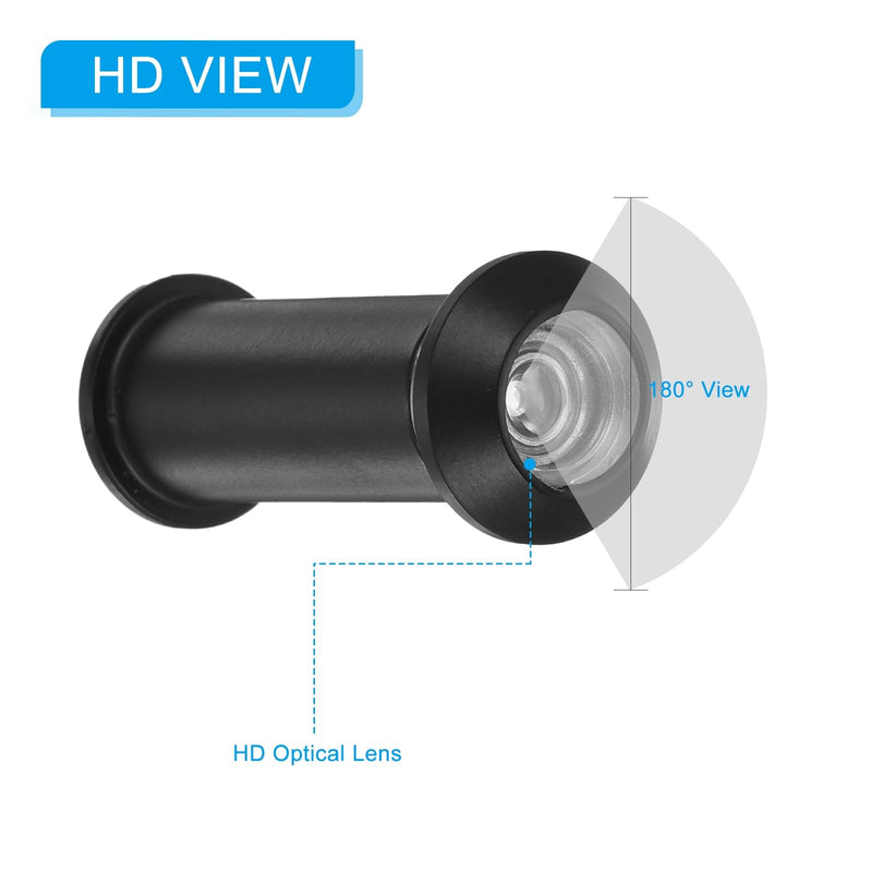PATIKIL 1/2" Door Viewer Peephole 160-Degree Door Viewer Fits 1-3/8" to 2-3/8" Door Peep Hole for Home Office Hotel, Black