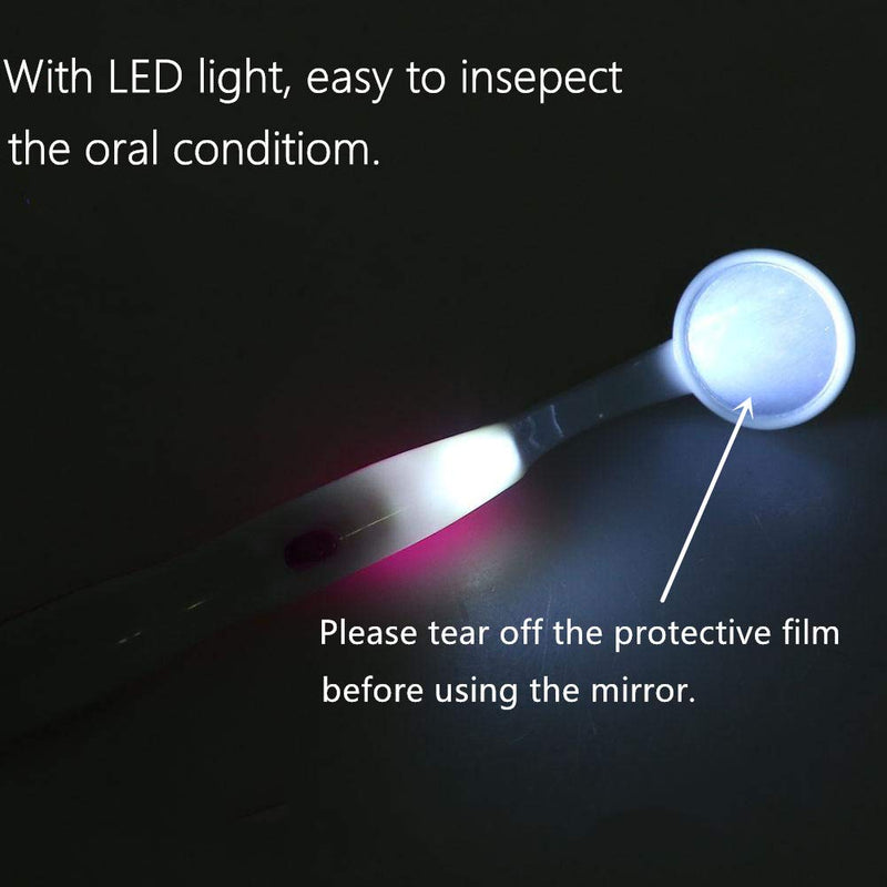 2 Pcs Dental Mirror with Light Tool LED Lighted Teeth Inspection Mirror Anti Fog Curve Angle Dentist Oral Care Tool - NewNest Australia