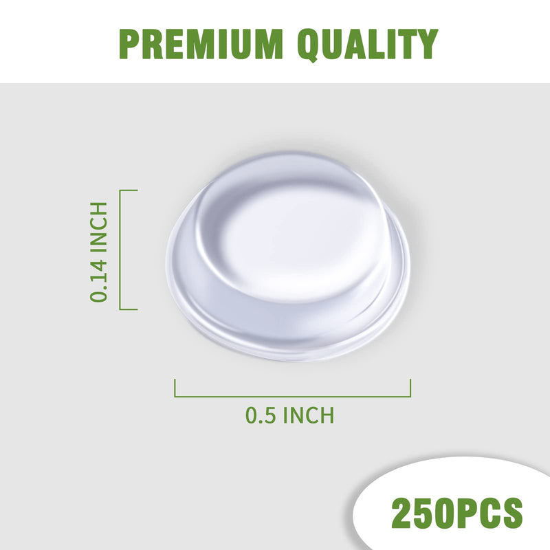 Super High Viscosity Cabinet Door Bumpers -250 pcs 1/2”Diameter Clear Adhesive Pads New PU Material Glass Hardware Bumpers for Drawers, Glass Tops, Small Furniture(250pcs) 250PCS 12.7*3.5mm