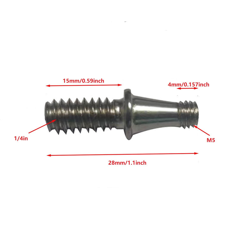 2 Sets Metal Adapters for Heads Steel Ball Head Metal Ball Inner Thread Head Swivel Fittings M5 Screw Holes 1/4 Screw Rod 20mm Diameter Direct Broadcast Bracket Fittings