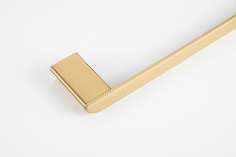 Wall Mounted Towel Bar - Mogule Series, Zinc Alloy and SUS201 Bathroom Towel Holder for Kitchen, Laundry, RV, Gym, Cabinets, Yachts, Heavy Duty, Rust-Resistant Towels Rack Hanger - (Brush Gold) Brush Gold