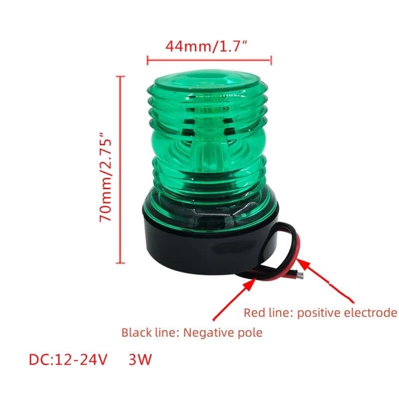 ISURE MARINE Boat Yacht Navigation Anchor Lights All Round 360° Green 12V LED Daylight Waterproof Signal Lights