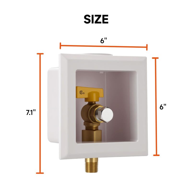 Gas Outlet Box，1/2" NPT, Gas Supply Box，White (1/2-Inch) 1/2"NPT