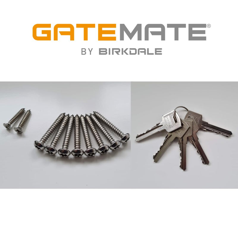 GateMate Long Throw Gate Lock 1490086, Euro Profile Keyed Both Sides Gate Lock for Sheds, Gates & Garage Doors, 316 Stainless Steel, for Wooden Gates & Doors Up to 2” Thick (50mm), Black, 5 Keys