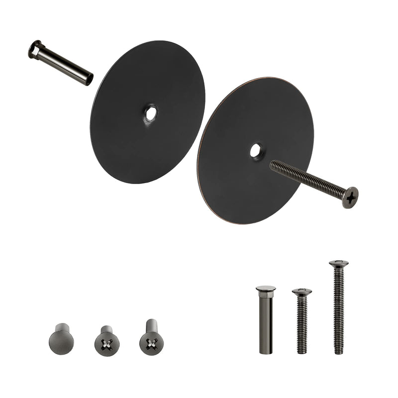 1 Pack Door Hole Cover Plate Oil Rubbed Bronze Deadbolt Cover Plate 2 5/8" Diameter Round Door Knob Hole Filler Plate, 1" and 1.5" Screws, Reinforcer Locks and Doors for Home Security