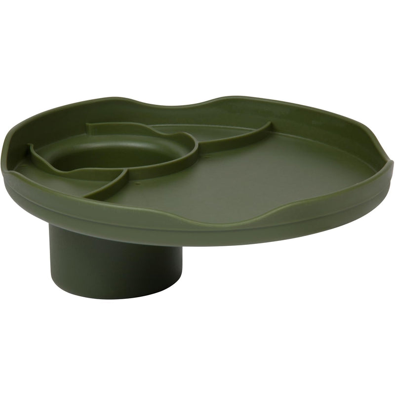 Plate Accessory, in All 12 Colors, Conveniently Holds Your Food, Snacks, Drinks | Multi-Use Hands Free Project Work Station, Ruggedized Portable Design, Diameter of 8.5"/21.6 CM Olive