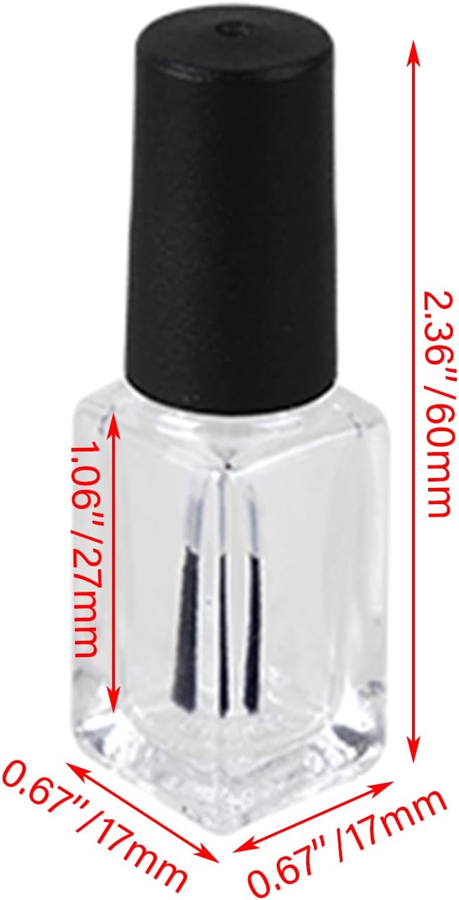 Diystyle 20pcs 4ml Nail Polish Bottles Empty Bottles Refill Cosmetic Storage Glass Black & Transparent - NewNest Australia
