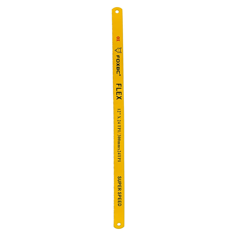 FOXBC Hacksaw Replacement Blade 12 inch 24 TPI, High Speed Hack Saw Blade Carbon Strength Steel, 10-Pack