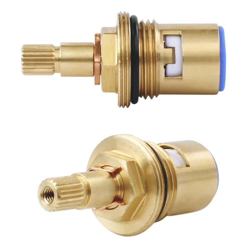 Faucet Ceramic Cartridge Valve, G1/2" Brass Tap Ceramic Disc Cartridges Replacement for Hot Cold Water (Type F2- H49mm) Type F2- H49mm