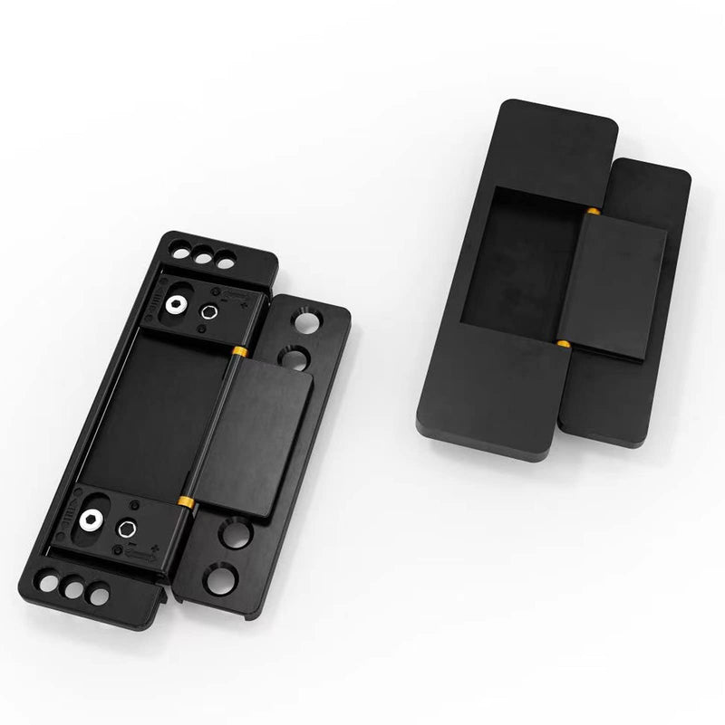 MENGSHI Hidden Door Hinges Ultra-Thin Invisible Hinge for Secret Door Heavy Duty Concealed Hinges Adjustable Butt Hinges 2 Pack - Black