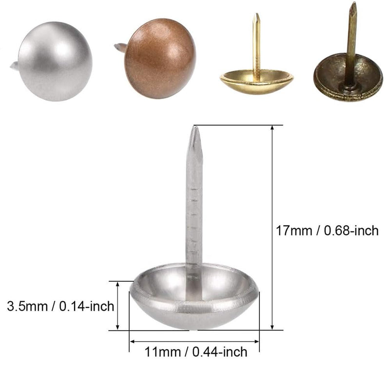Upholstery Tacks,100pack,Nailhead Decorative Trim, Furniture Tacks for Sofa, Chair, Bed and Other Furniture (Silver) Silver