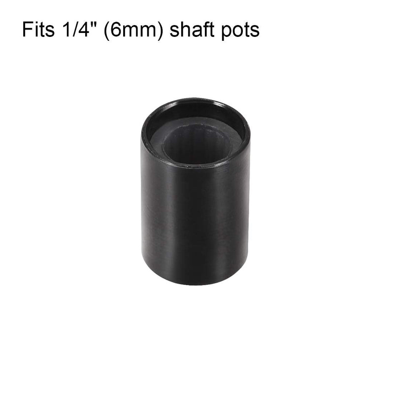 uxcell 5pcs Potentiometer Knob Knurled Shaft Black Aluminum 6mm Shaft Dia. Rotary Knob 10mmx15mm Volume Control Knob