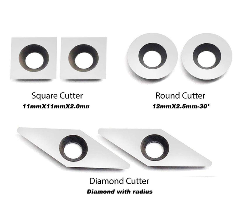 Carbide Woodturning Tool Mini Size (3 Piece Set) Includes Diamond Shape, Round and Square Turning Tools With Comfort Grip Handles Perfect For Turning Pens or Small to Mid-Size Turning Project