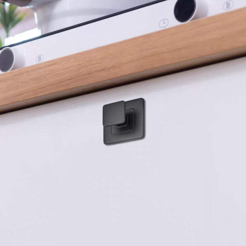 RV Metal Cabinet Locks, Metal Push Button, Square Cabinet Latch for RV Motorhome Camper Truck Caravan Van Yacht Boat Marine, Camper Cupboard Knob RV Cabinet Latches (Black 5PC) Black 5PC