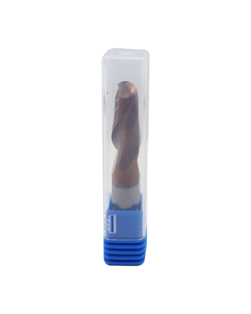 1/2" Carbide Ball Nose End Mills, TISIN Coated, 2 Flute, End Mill Bits for Alloy Steels and Hardened Steels, 1/2" Cutting Diameter 1/2 in