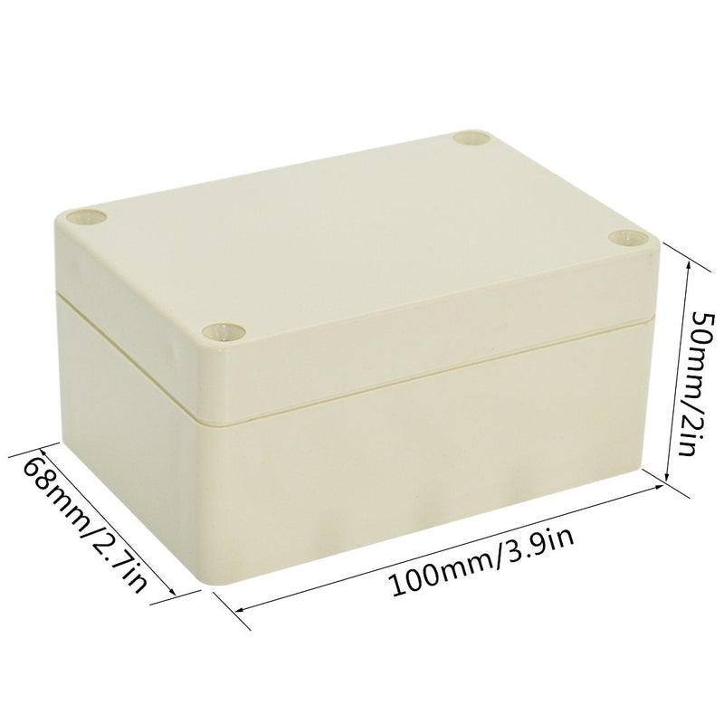 LeMotech Waterproof Dustproof IP65 ABS Plastic Junction Box Universal Electric Project Enclosure Pale Gray 3.9 x 2.7 x 2 inch (100 x 68 x 50 mm) 3.9"x2.7"x2"