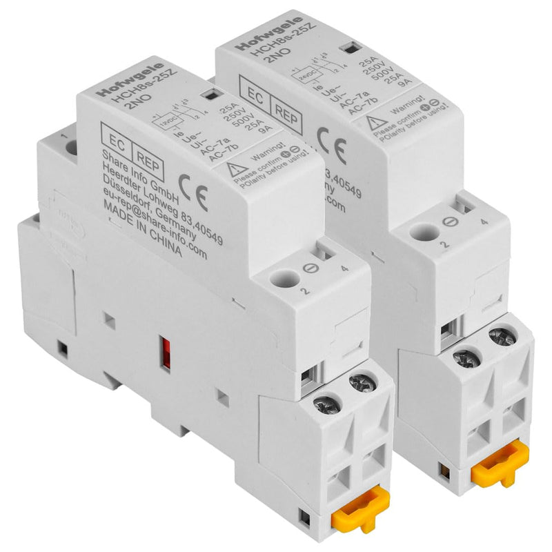 HCH8s-25Z DC Contactor 12V Coil 25A 2NO 2 Pole Universal Circuit Control Automatic Modular Contactor Household Circuit Control Din Rail Mount 2Pole 12v dc Coil contactor
