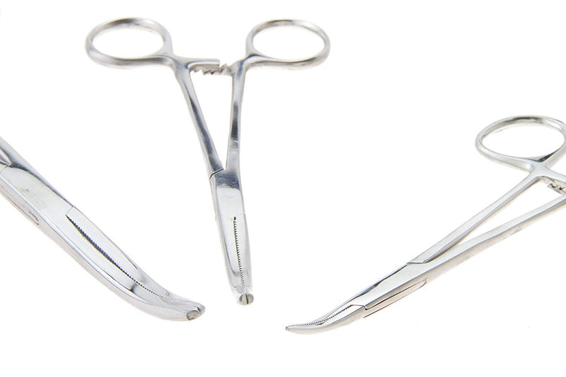 Apical 6-Piece Hemostat Forceps Set - Stainless Steel Straight & Curved Clamps, 6 Piece Multi-Purpose Locking Forceps for Fishing, Crafts, Medical, and Hobby Use (8", 6.25" and 5") - NewNest Australia