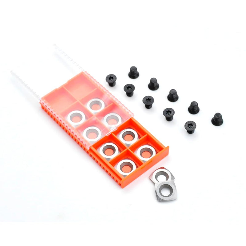 Negative Rake 15x15x2.5mm-R50 with Screws Carbide Replacement Inserts Cutter for Spiral/Helical Planer Cutter Head Lathe Woodturning Tools. 15x15x2.5-R50 NR