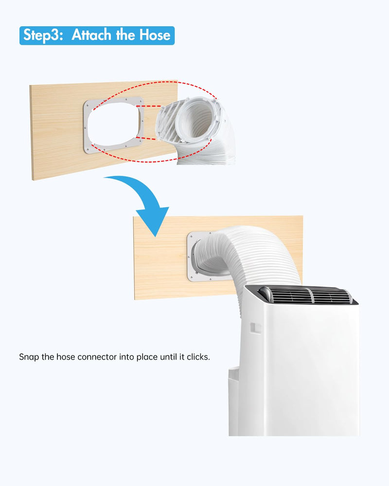 BoomBa AC Exhaust Hose Adapter Plate for DIY Window & Sliding Door Installation, Compatible with Midea Duo Dual Hose Portable Air Conditioner