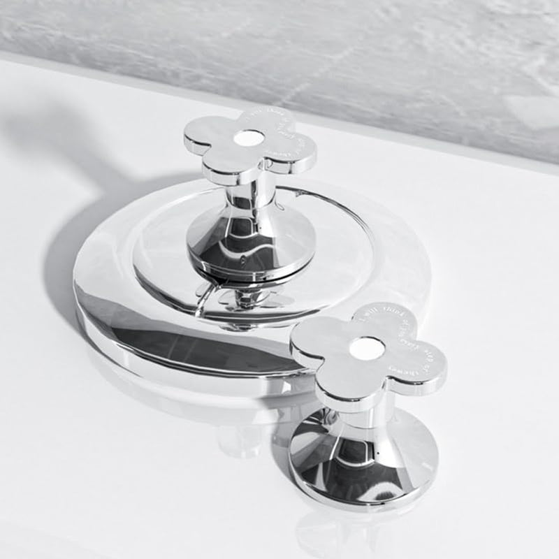Mikikit 2pcs Toilet Button Pusher Flower Shape Flush Button for Toilet Water Tank Easy Installation Bathroom Accessory