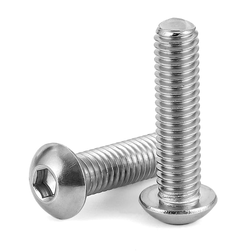 M5-0.8 x 20mm Button Head Socket Cap Screws, Stainless Steel 18-8 (304), Bright Finish, Fully Threaded, Pack of 50 M5 x 20mm - NewNest Australia