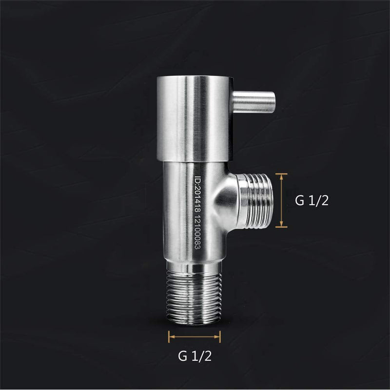 Poeland Modern Quarter Turn Angle Stop Valve 304 Stainless Steel Faucet Triangle Valve 1/2" G thread