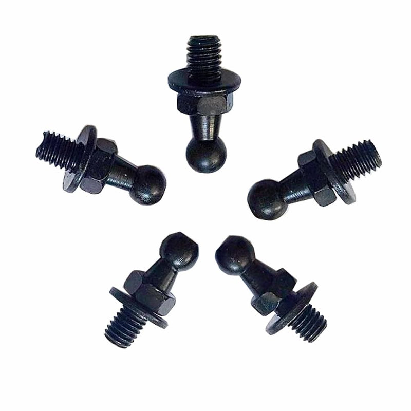 KEMANI Lots 6pcs 10mm Ball Studs, M8 Ball Stud Screws 8mm Female Thread x 1/2" Long Shank for Gas Spring Lift Support Struts End Fitting with Hardware (Black, M8 6pcs) Black