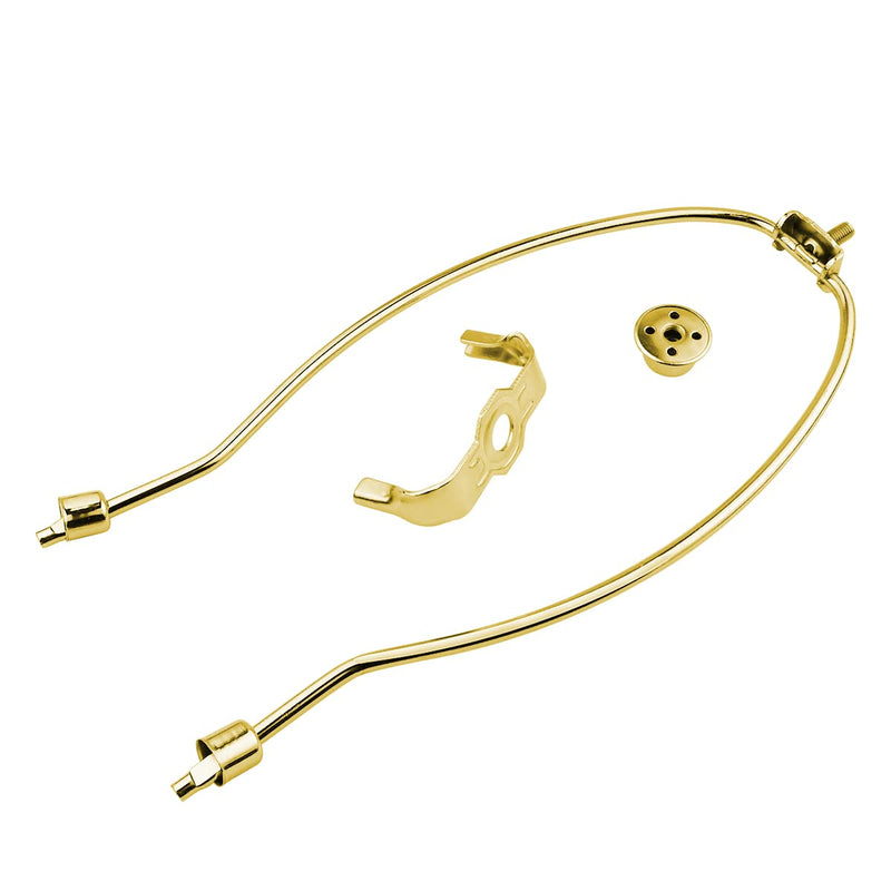 2 Pcs 10Inch Lamp Shade Harp Holders Detachable Lamp Shade Bracket Heavy Duty DIY Lighting Accessories for Floor Lamps and Table finials Bracket Light Fitting (Polished Brass) Polished Brass